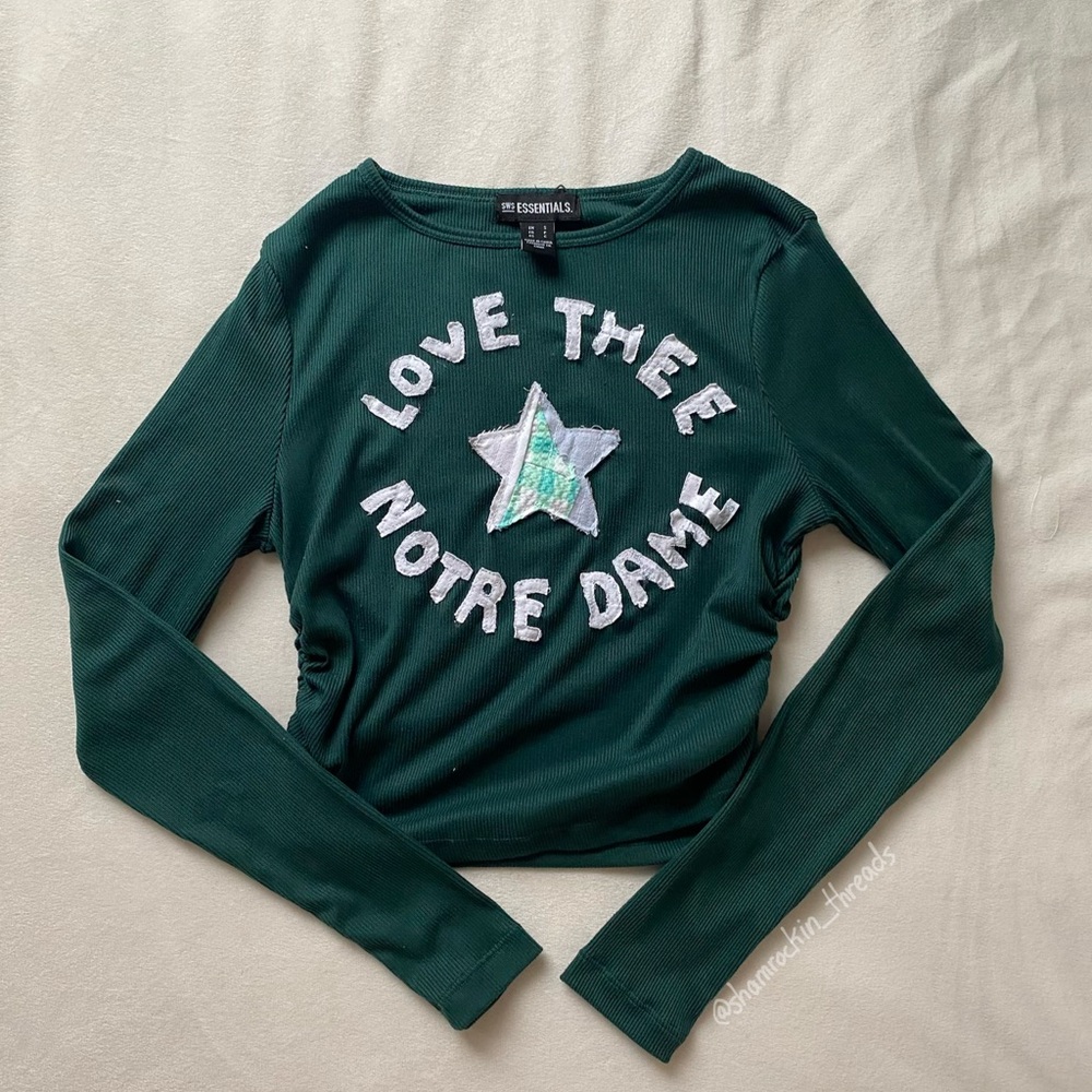 Notre Dame Patchwork Upcycled Top - image 1